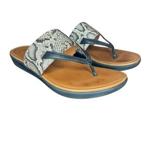 FitFlop Delta Toe Thong Sandal Size 8 Snake Print